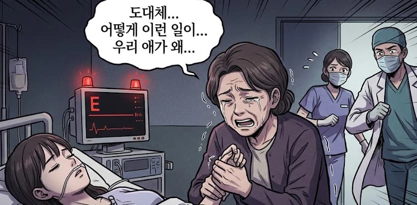 수면마취사망사고 발생 시 마취 과정과 환자 상태 기록을 확인하는 모습